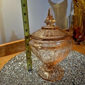 Pink Depression Glass Candy Dish